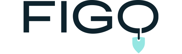 Logo depicting the word "FIGO" with an 'O' stylized as a balloon with a dangling string and tag.