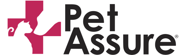Logo of Pet Assure featuring a stylized cat and dog silhouette in a pink and black design.